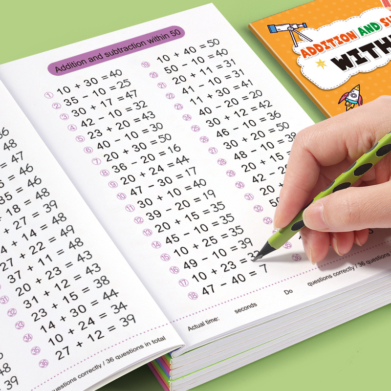 Kids Education Calculator - 64-seitiges Rechenheft für Kinder: Addition, Subtraktion,