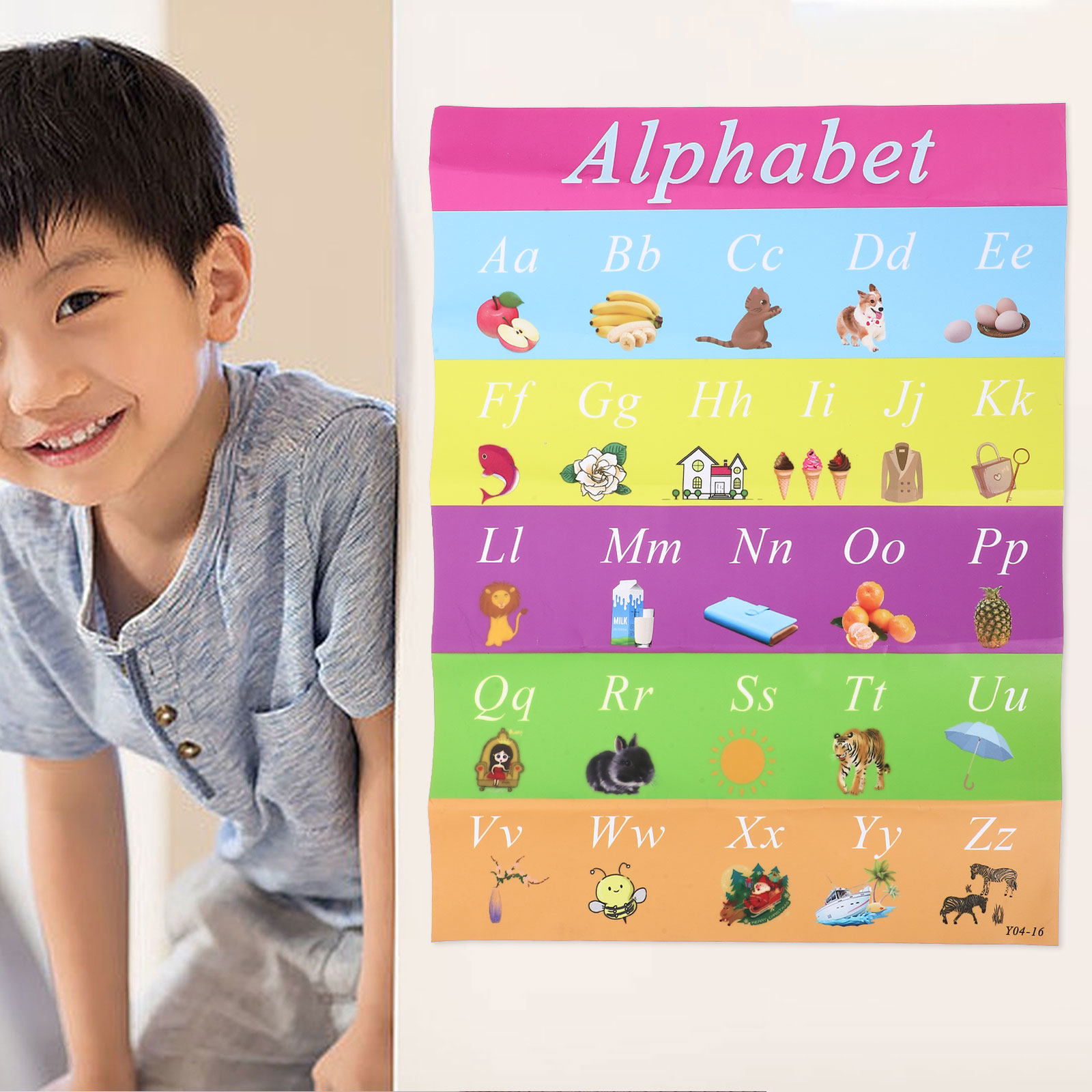Kids Educational Posters - Selbstklebende Alphabettafel für die frühkindliche Bildung,