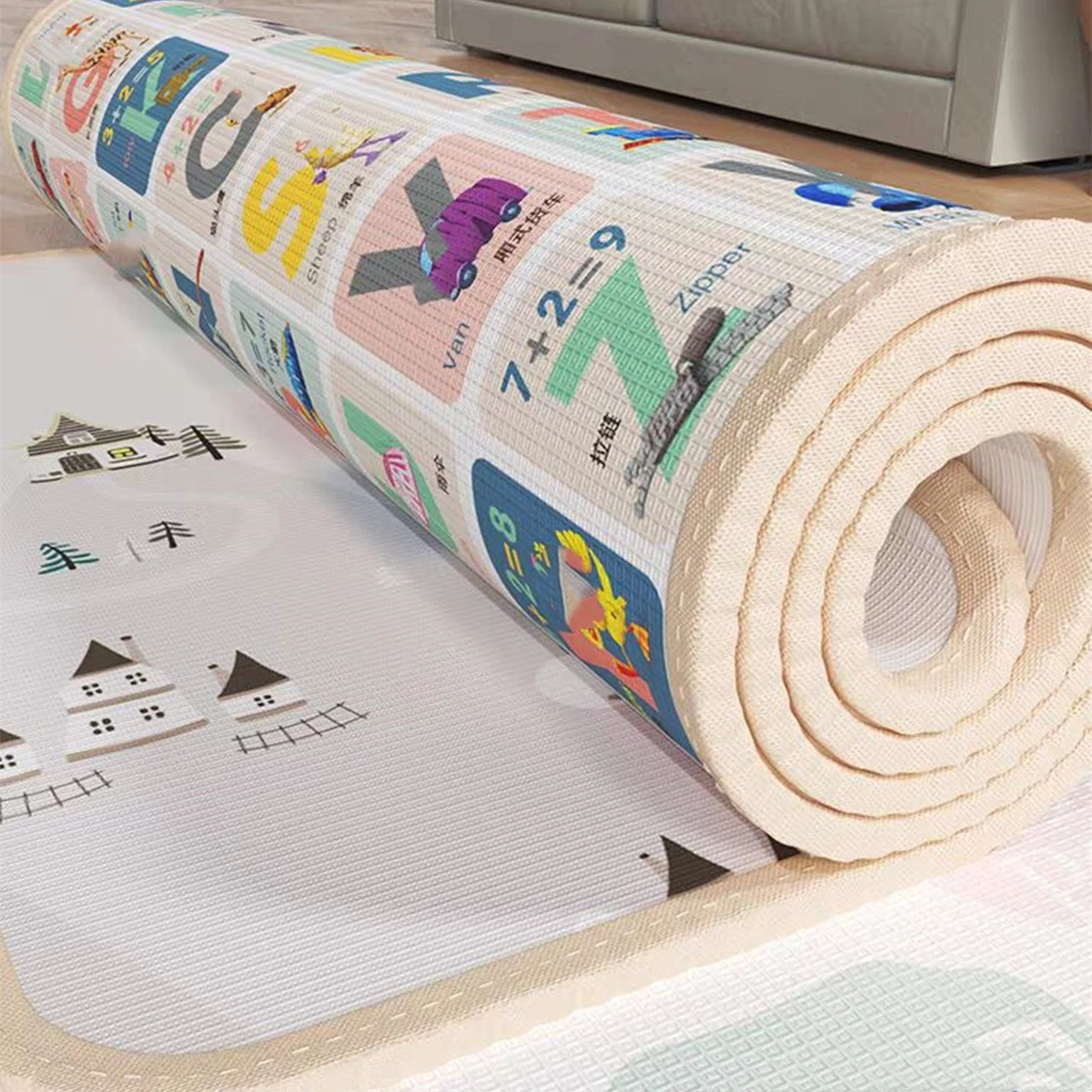 Kids Education Rug - Cartoon-Baby-Spielmatte, 5 Größen zur Auswahl, Epe-Puzzle,