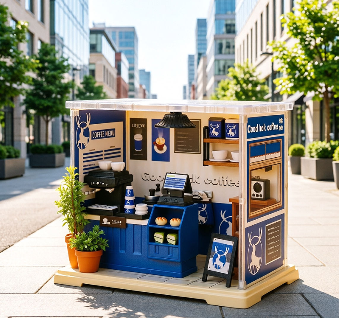 Kids Education Store - Mini City Store DIY-Hausbausatz, Holz-/Kunststoffblöcke zum