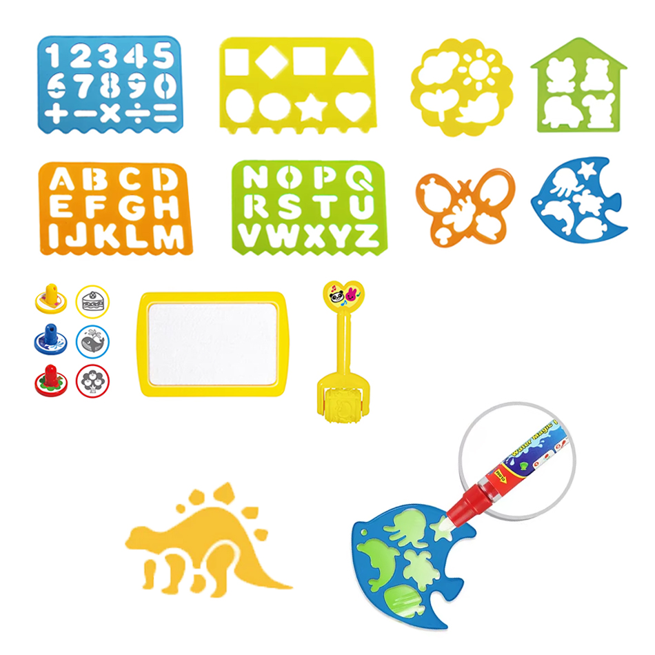 Kids Education Rug - Magische Wasser-Zeichenmatte, Zubehör, Rollendichtung, Tier, digitale