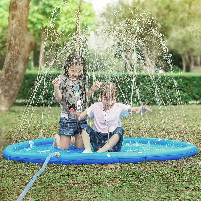 Kids Education Rug - Kinder-Spielmatte mit Wassersprühfunktion 100cm Aufblasbare Strandmatte
