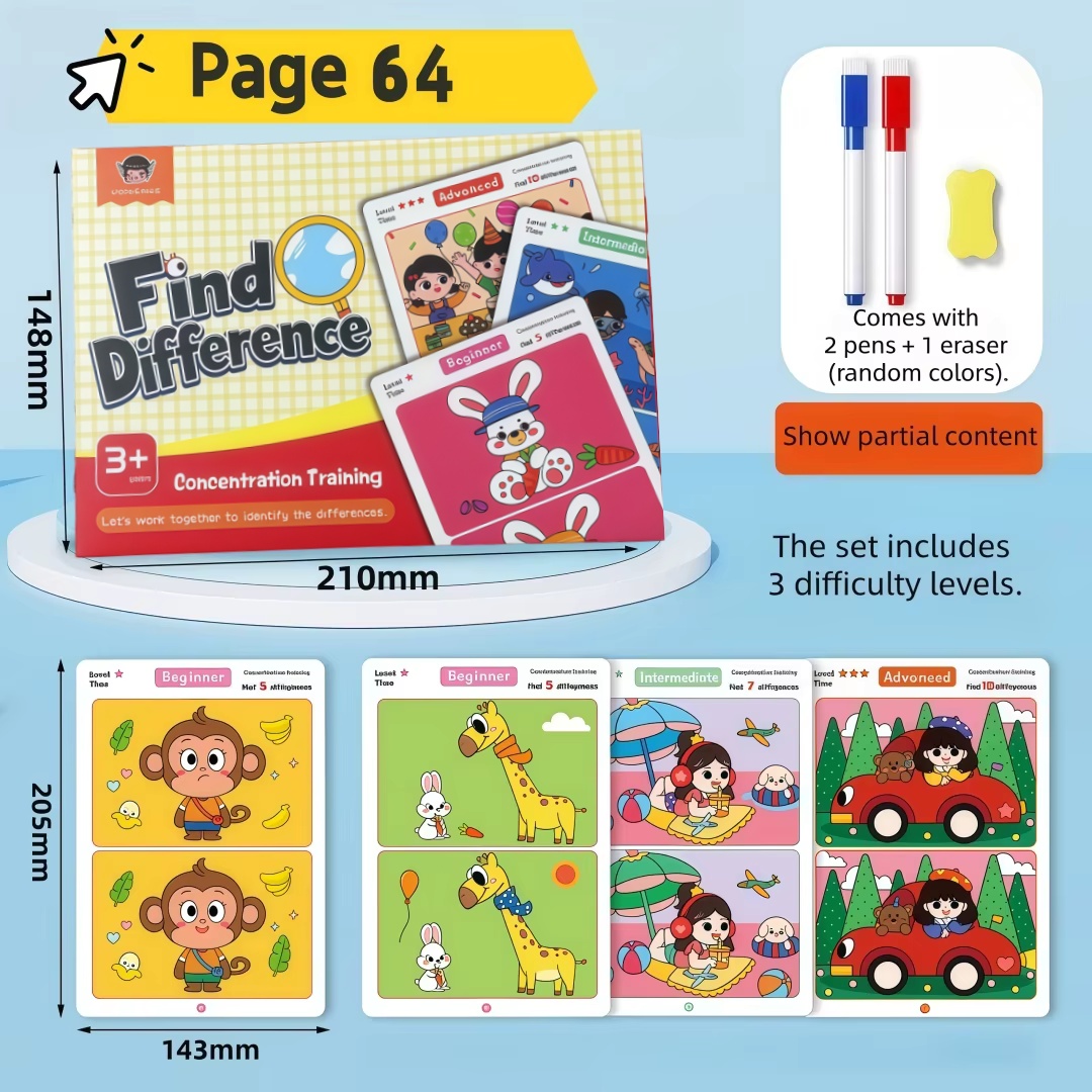 Finden Sie Unterschiede, Karte – Kids Education Level Bewertung und Preis