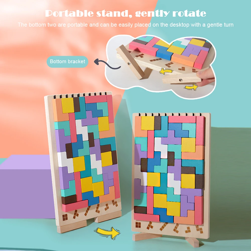 3D-Tetris-Puzzle aus Holz – pä – Kids Education Level Bewertung und Preis