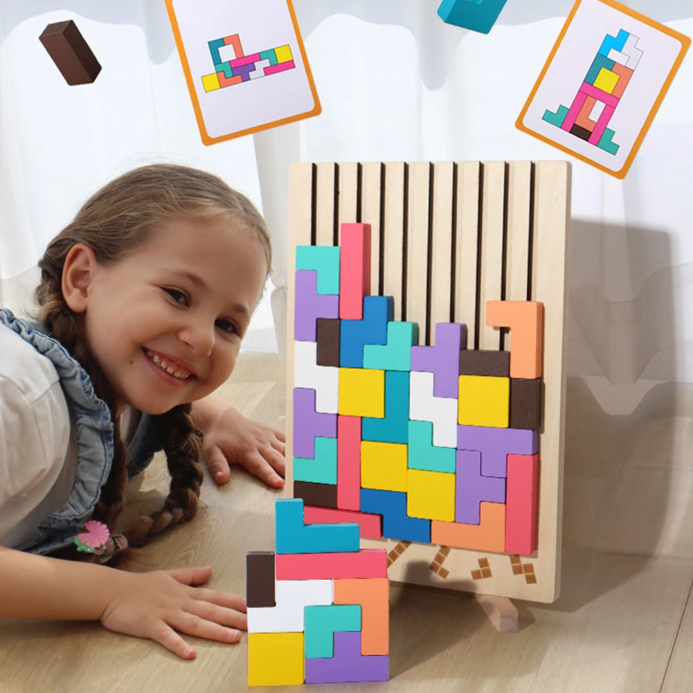 3D-Tetris-Puzzle aus Holz – pä – Kids Education Level Bewertung und Preis